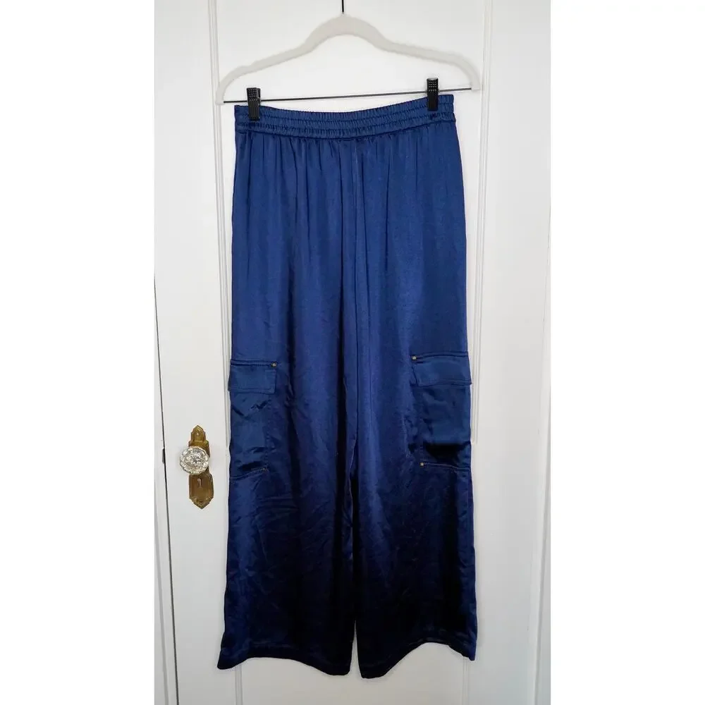 Michael Kors Satin Cargo Pants • Designer Luxe Utility Chic Sz S - Picture 7 of 9